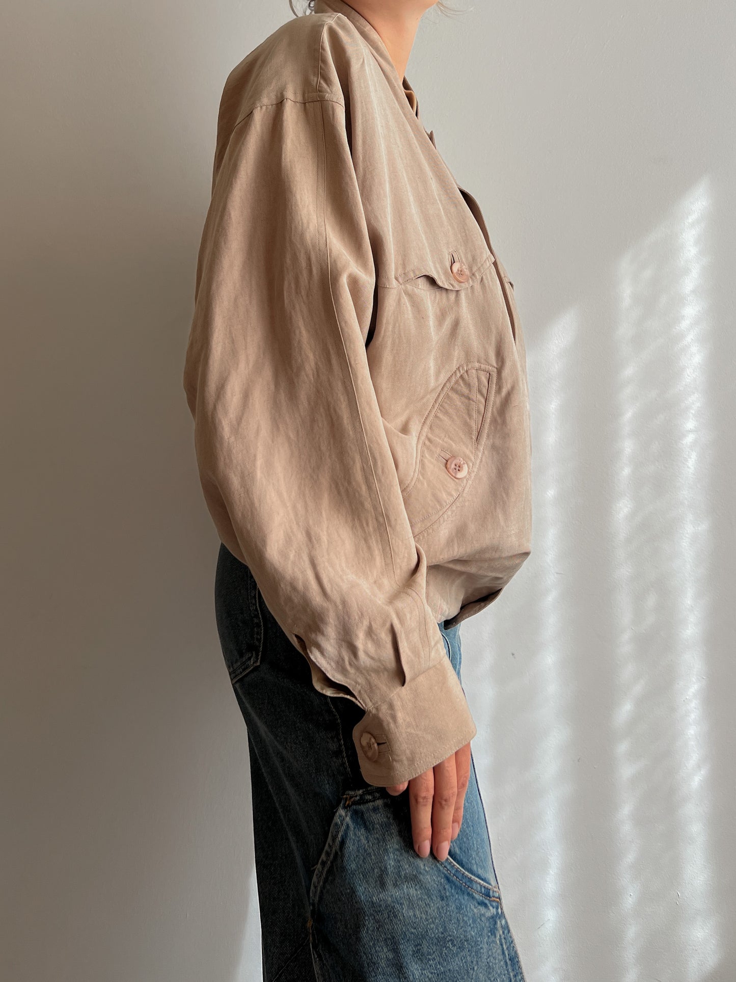 Silk and linen sand bomber