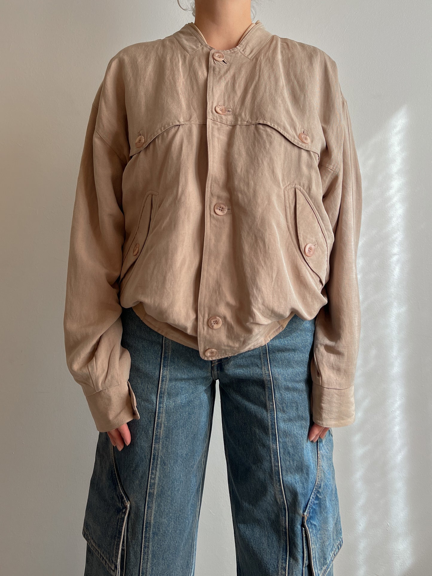 Silk and linen sand bomber