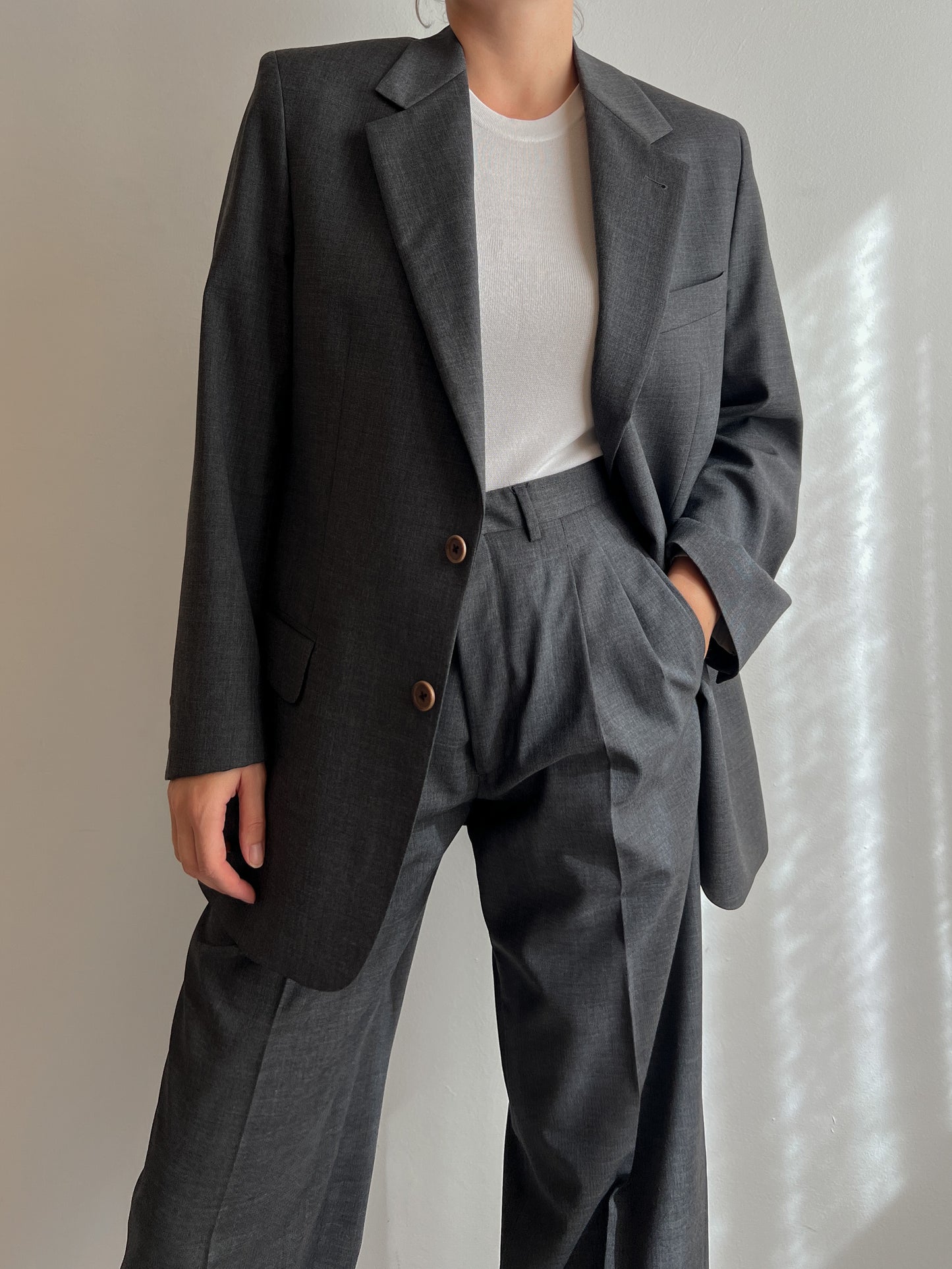 Pure virgin wool grey suit