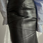 Real leather black longuette