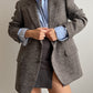 Pure virgin wool herringbone blazer