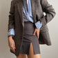 Pure virgin wool herringbone blazer