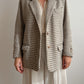 Wool and cashmere pied de poule blazer