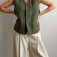 Wool green blazer and vest