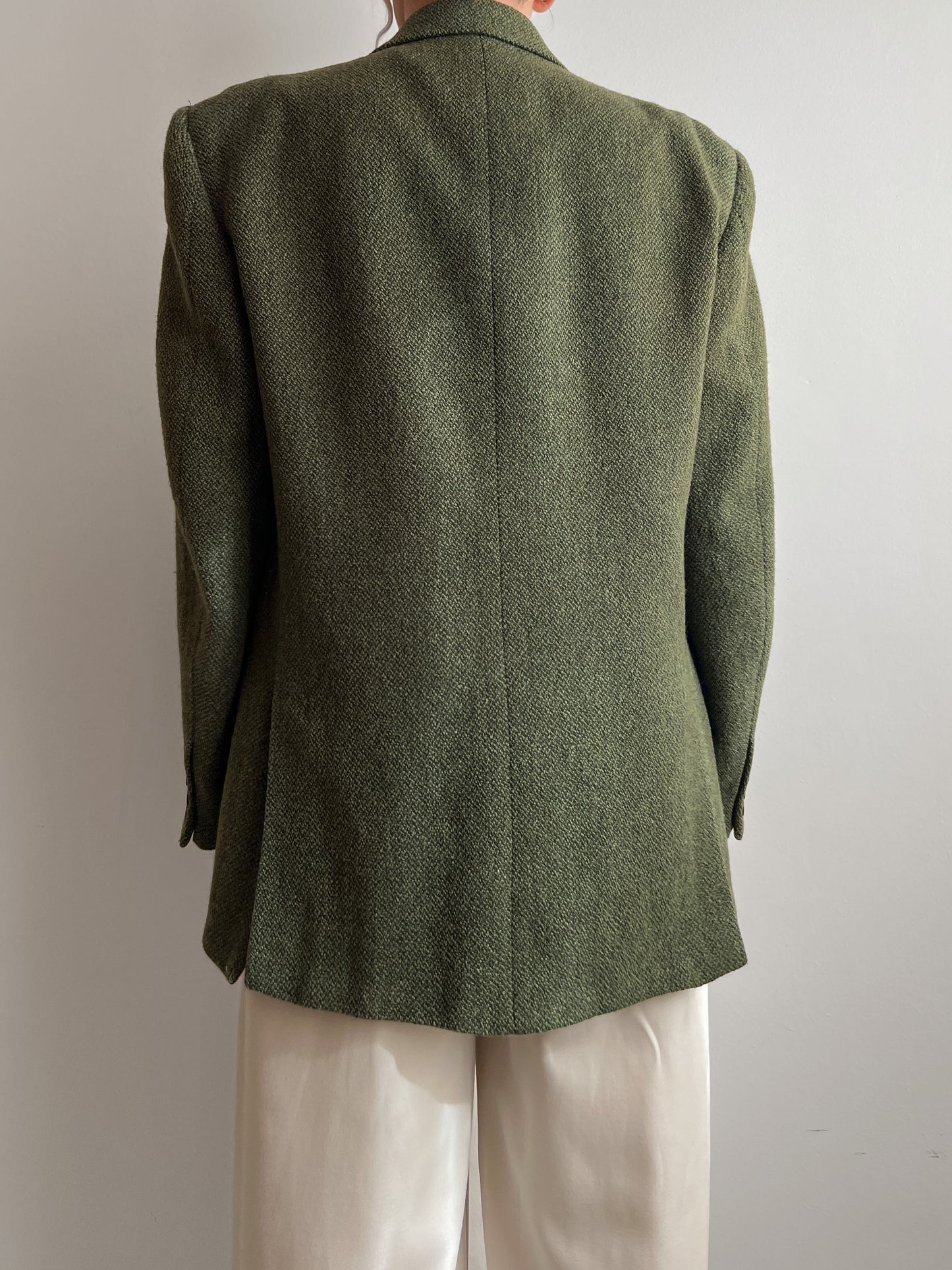 Wool green blazer and vest