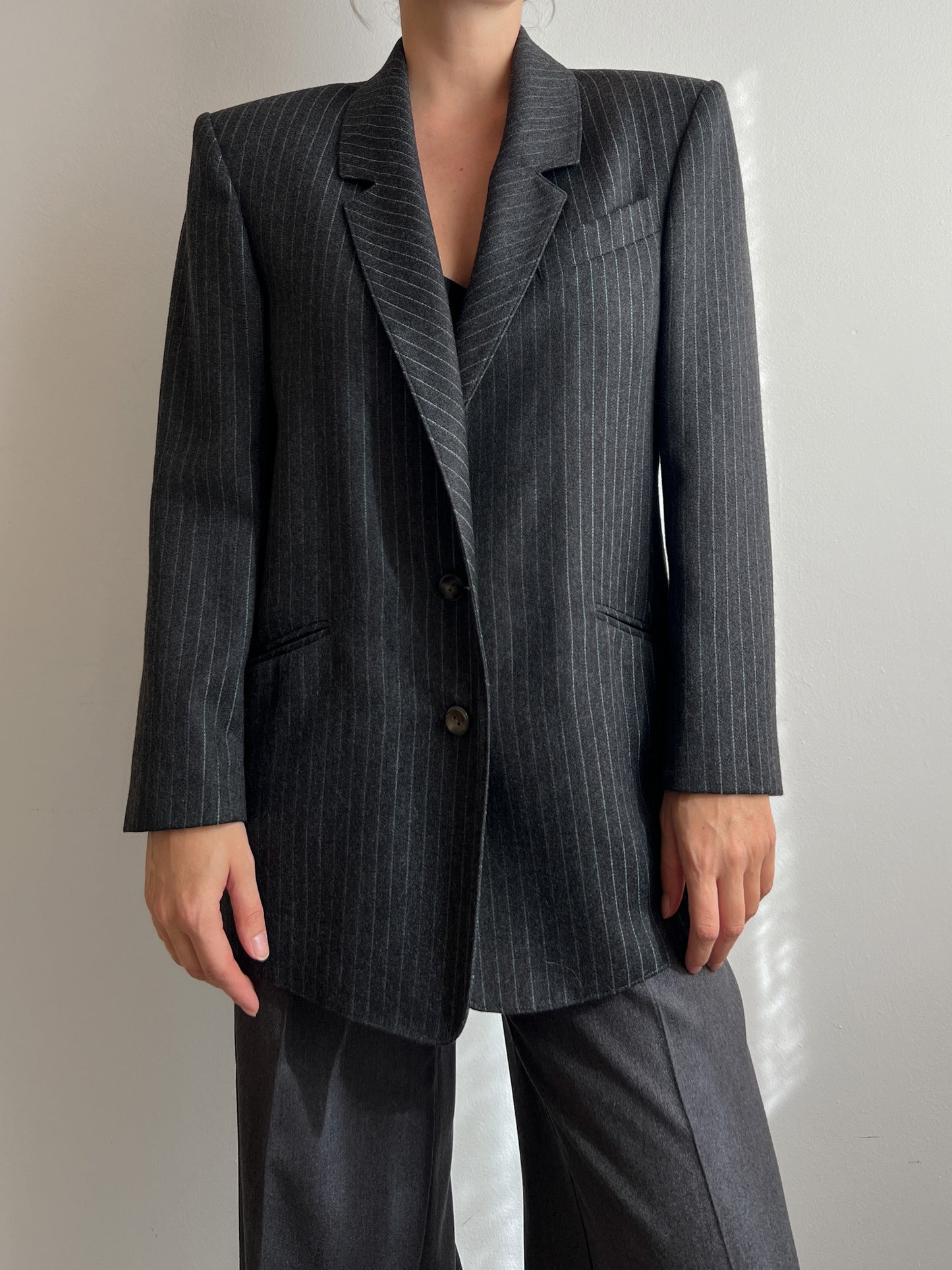 Pure virgin wool pinstripe blazer