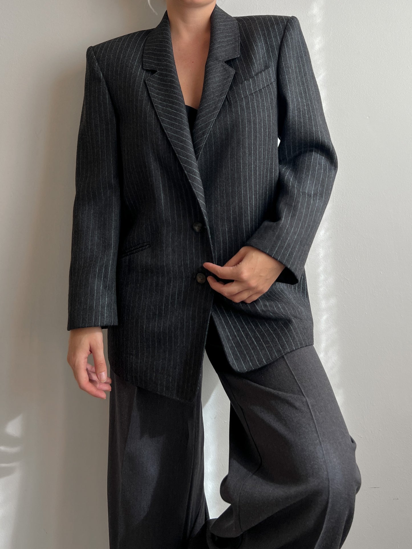 Pure virgin wool pinstripe blazer