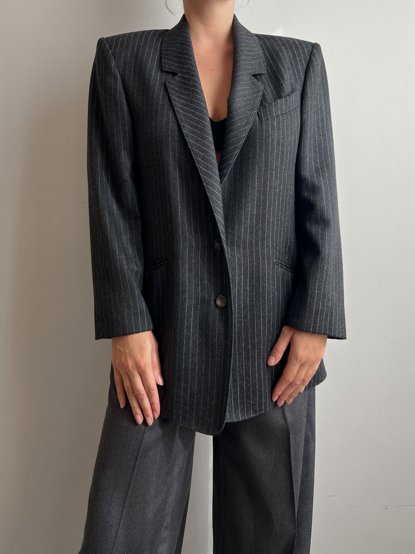 Pure virgin wool pinstripe blazer