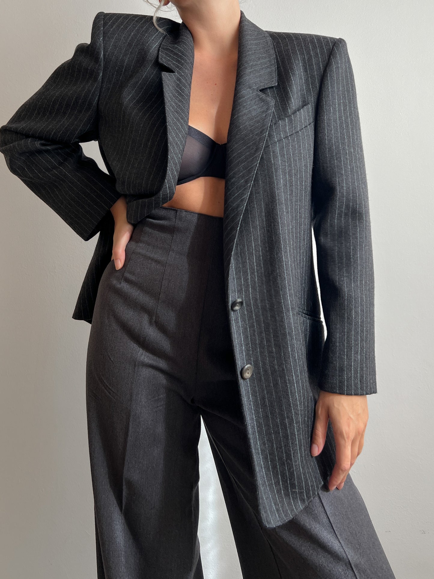 Pure virgin wool pinstripe blazer