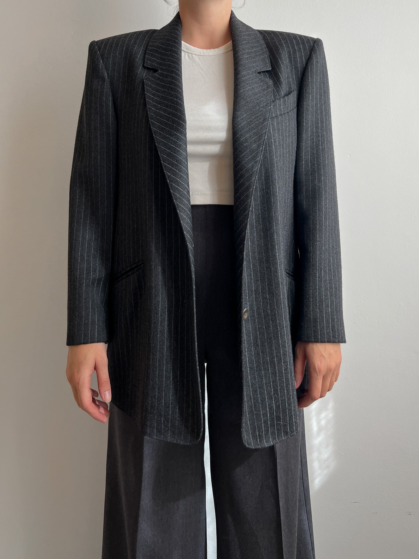 Pure virgin wool pinstripe blazer