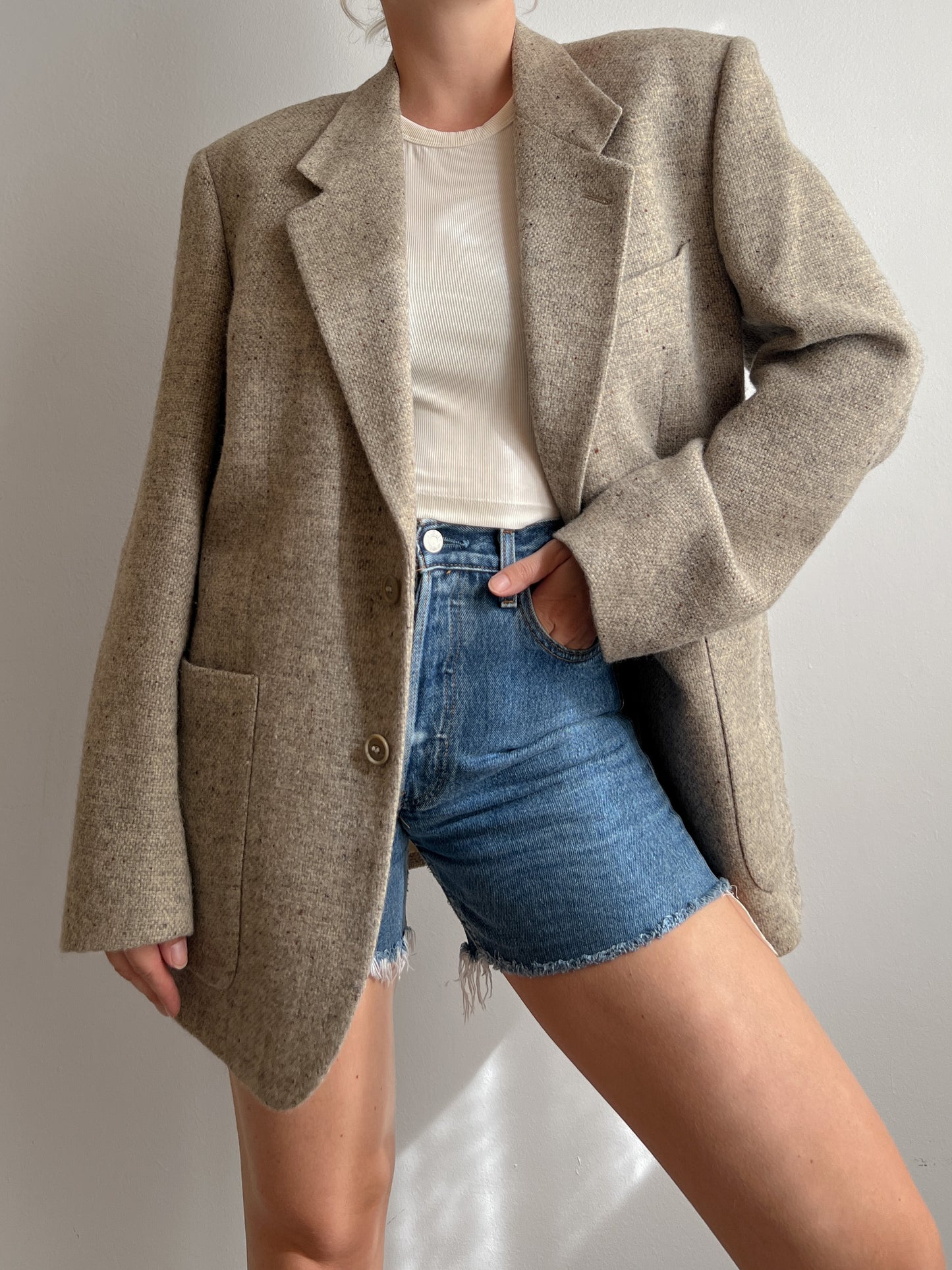 Pure wool sand blazer