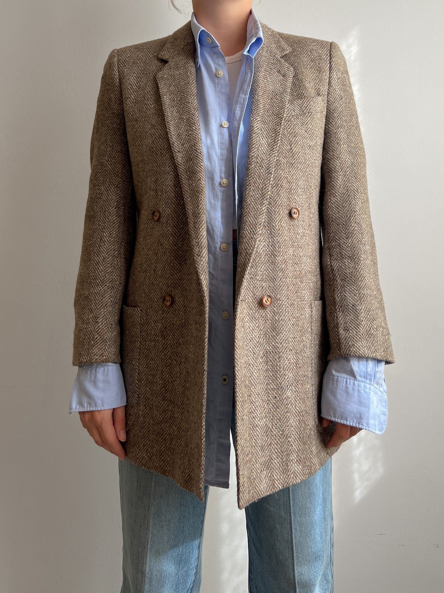 Pure wool herringbone blazer