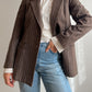 Pure wool brown pinstripe blazer