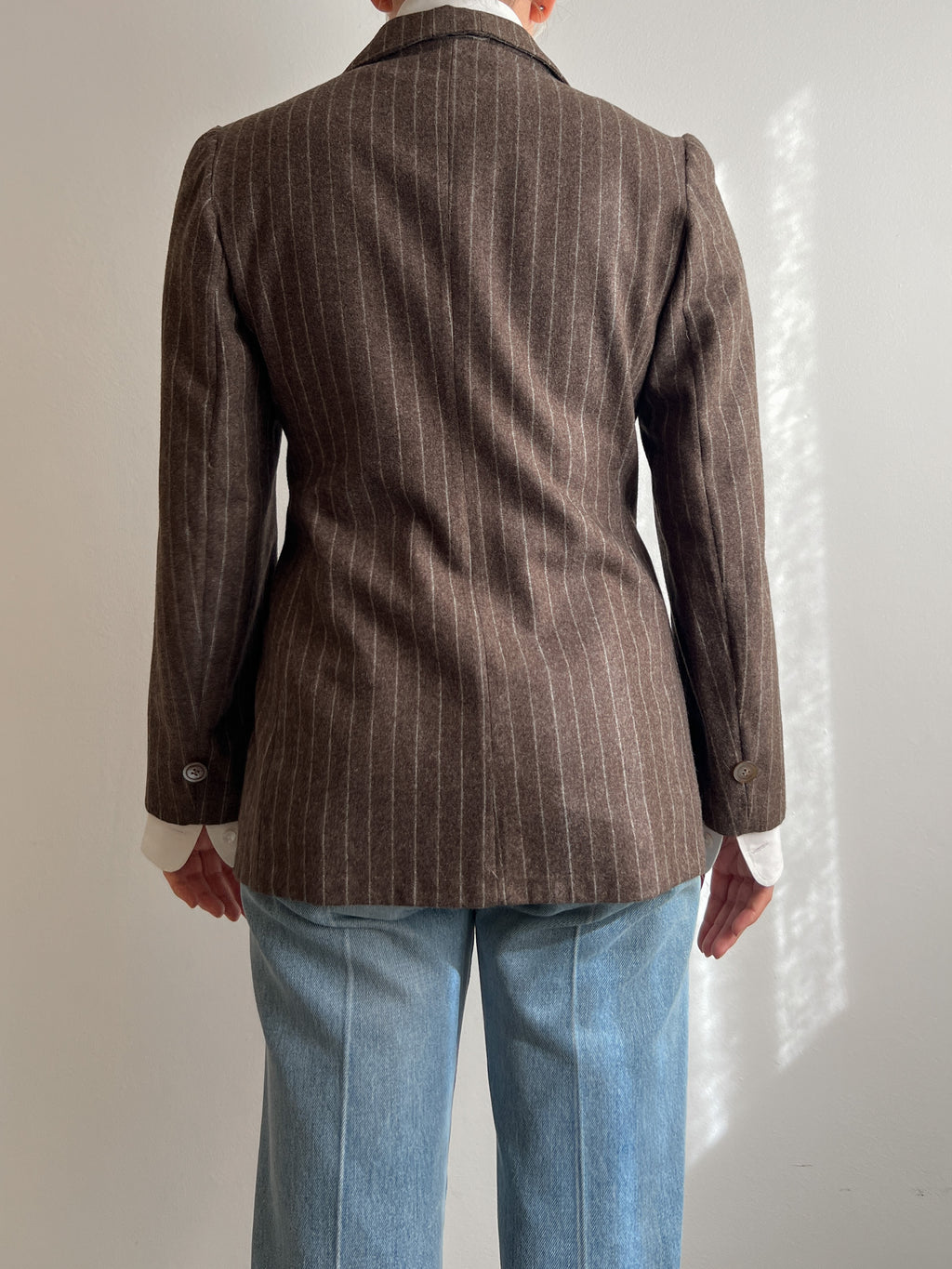 Pure wool brown pinstripe blazer