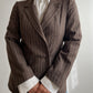 Pure wool brown pinstripe blazer