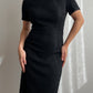 Wool tailored black dress