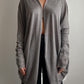 Merino wool and silk grey cardigan