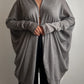 Merino wool and silk grey cardigan