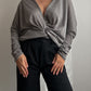 Merino wool and silk grey cardigan