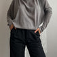 Merino wool and silk grey cardigan