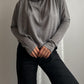 Merino wool and silk grey cardigan