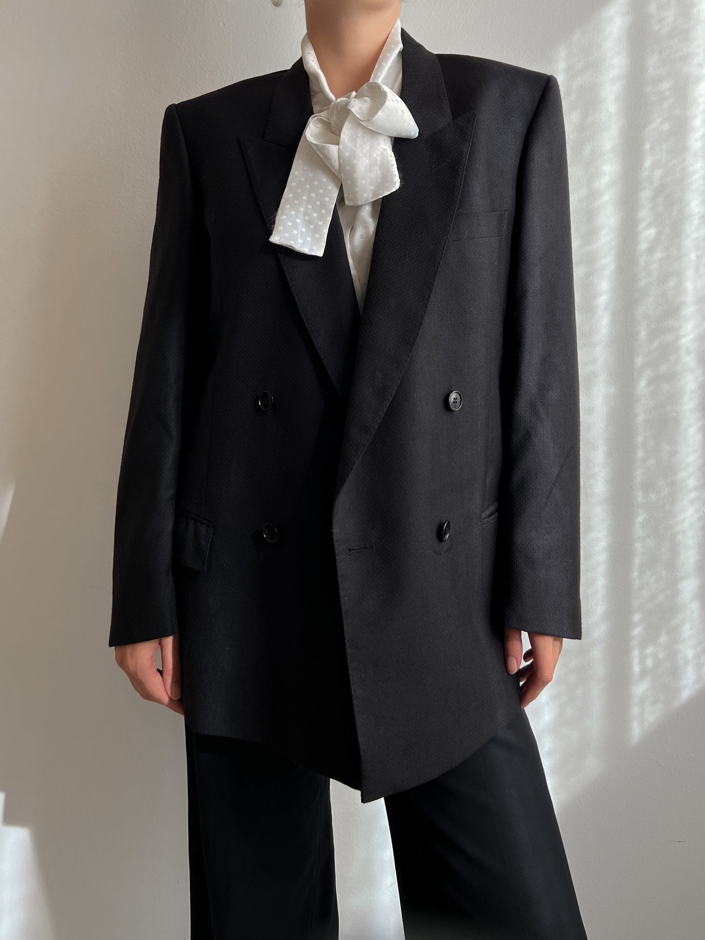 Pure wool double breast black blazer