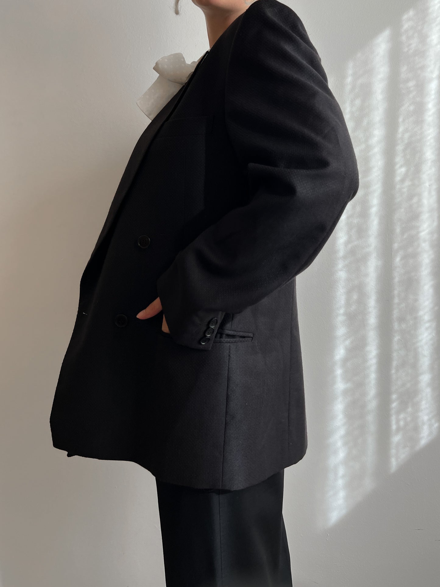 Pure wool double breast black blazer