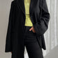 Wool black pinstripe blazer