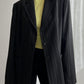 Wool black pinstripe blazer