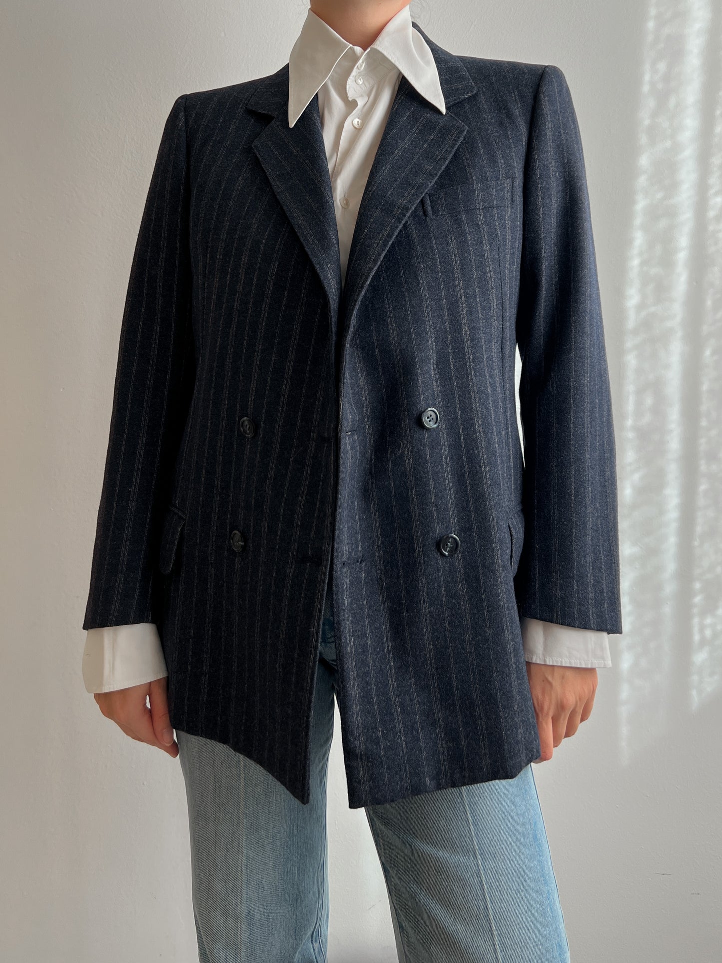 Pure wool blue pinstripe blazer