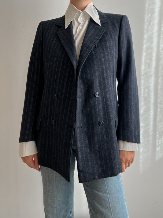 Pure wool blue pinstripe blazer