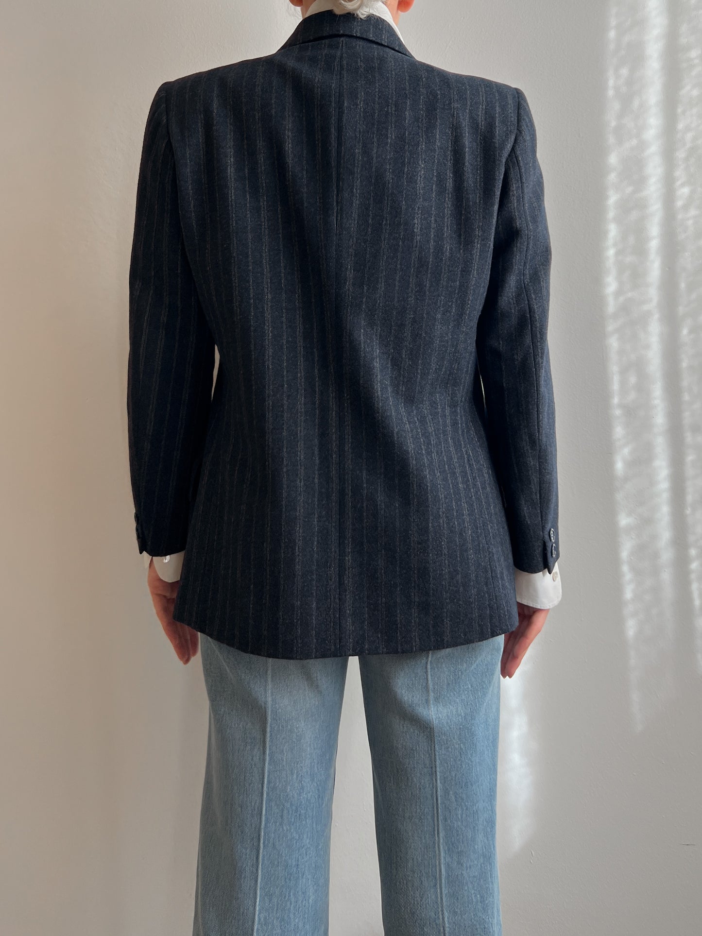 Pure wool blue pinstripe blazer