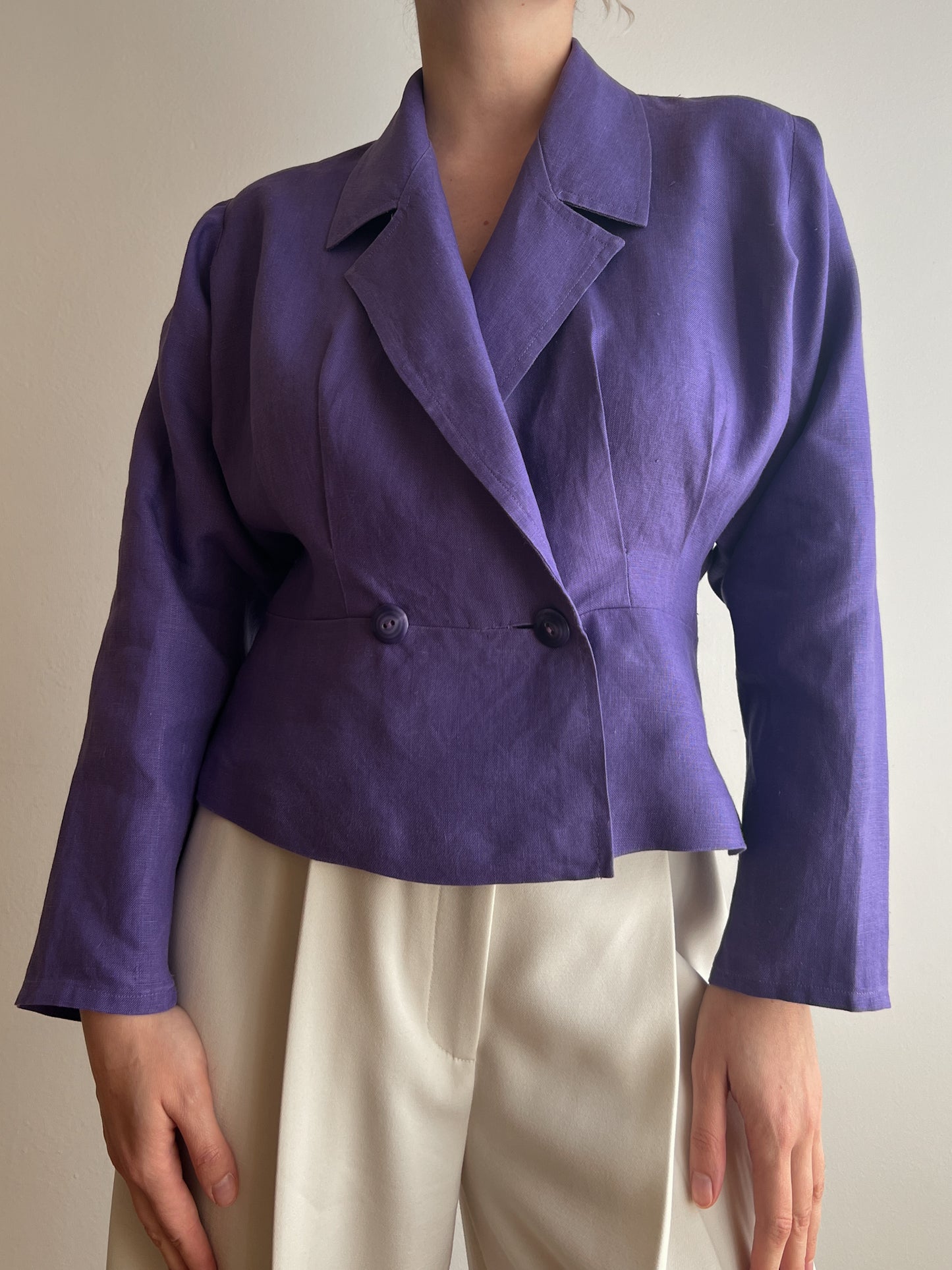 Pure linen purple jacket