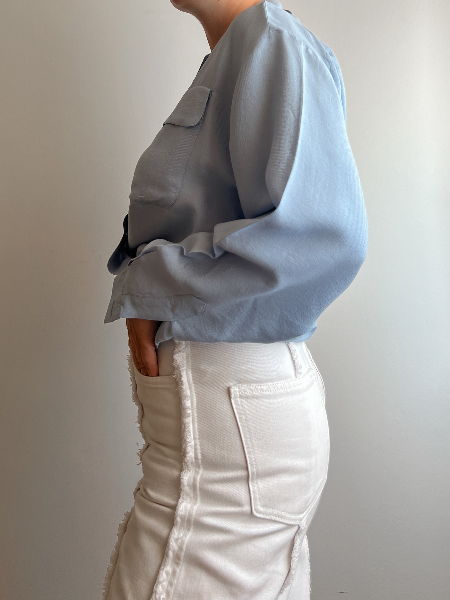 Pure silk blue shirt