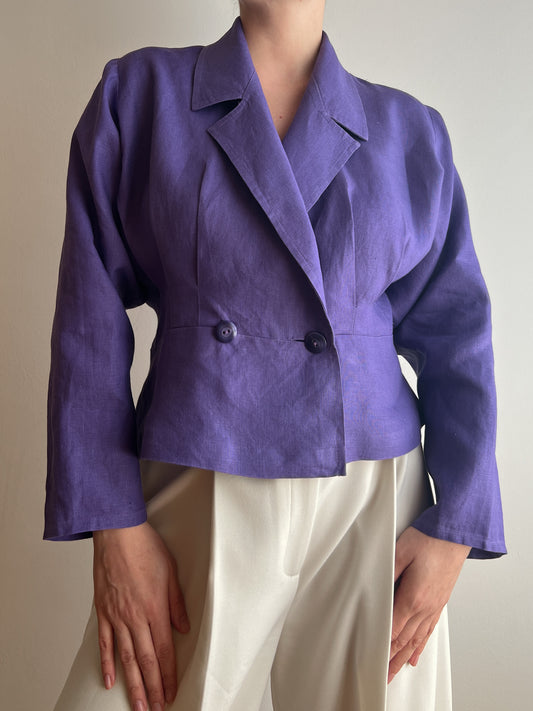 Pure linen purple jacket