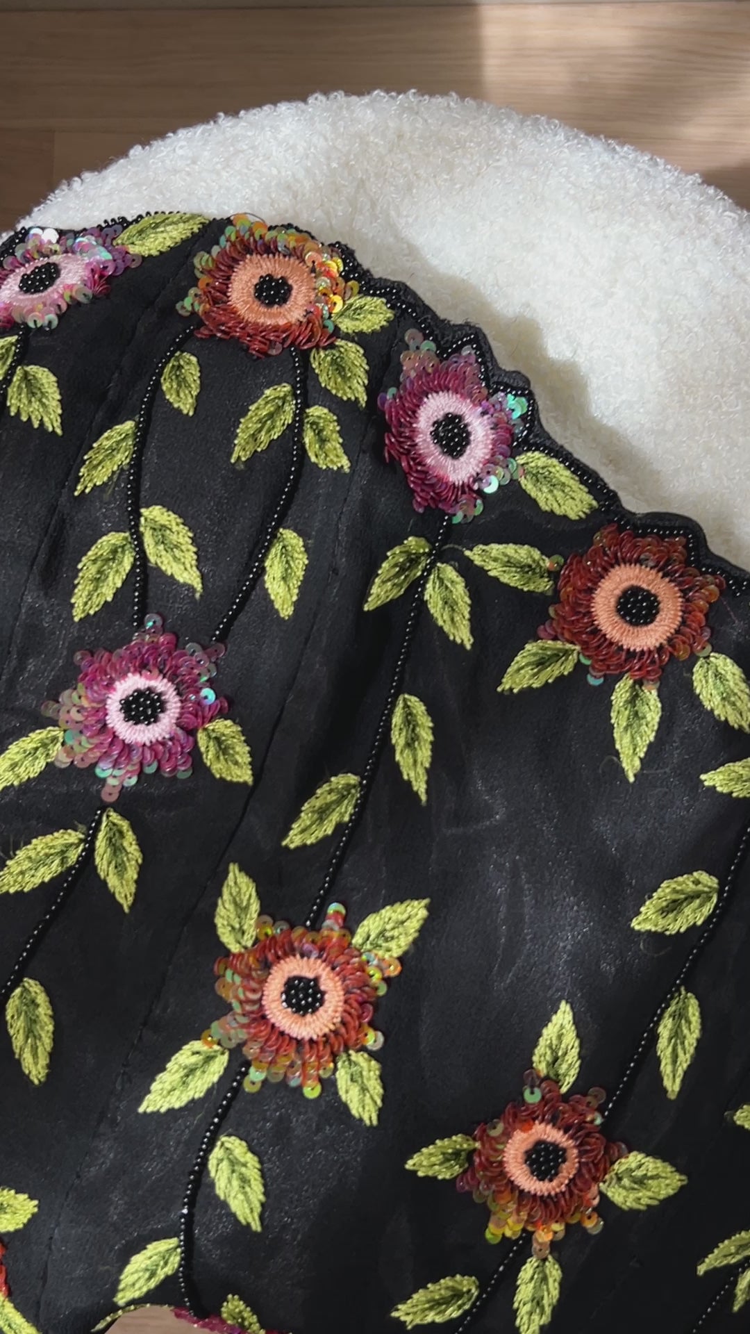 Floral black corset
