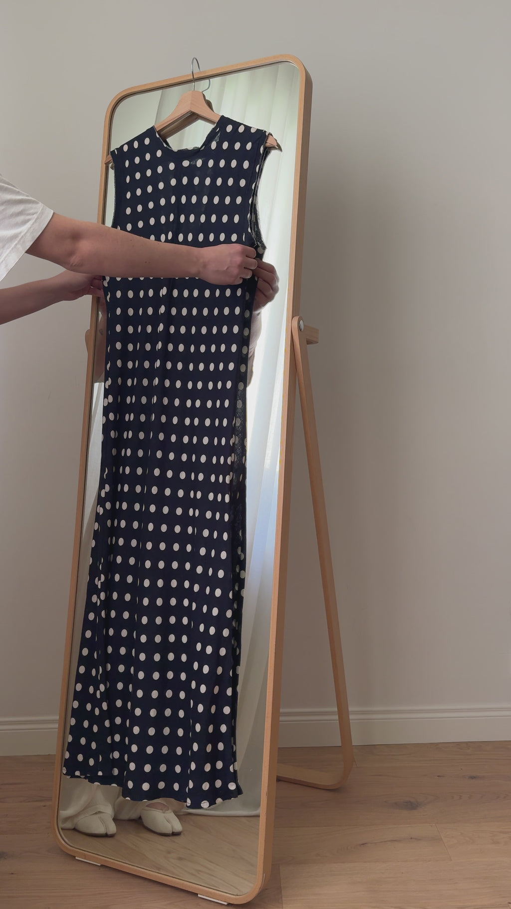 PRE ORDER - Abito pois in lino e viscosa (Blu e avorio)