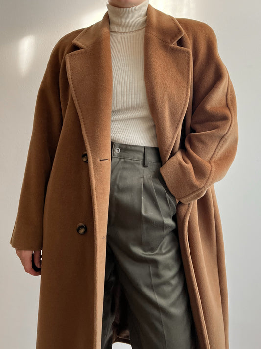 Piacenza wool and cashmere camel coat