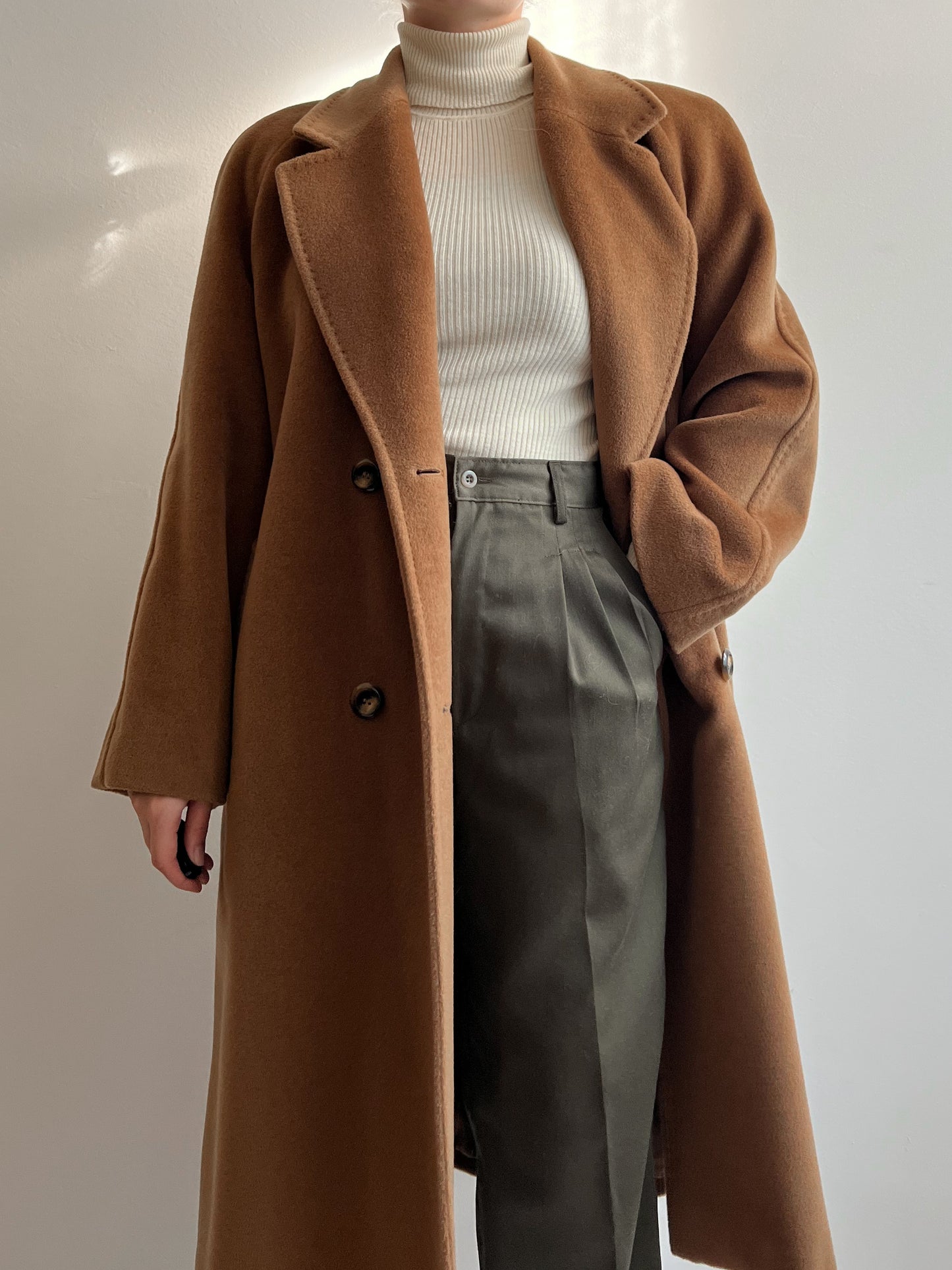 Piacenza wool and cashmere camel coat