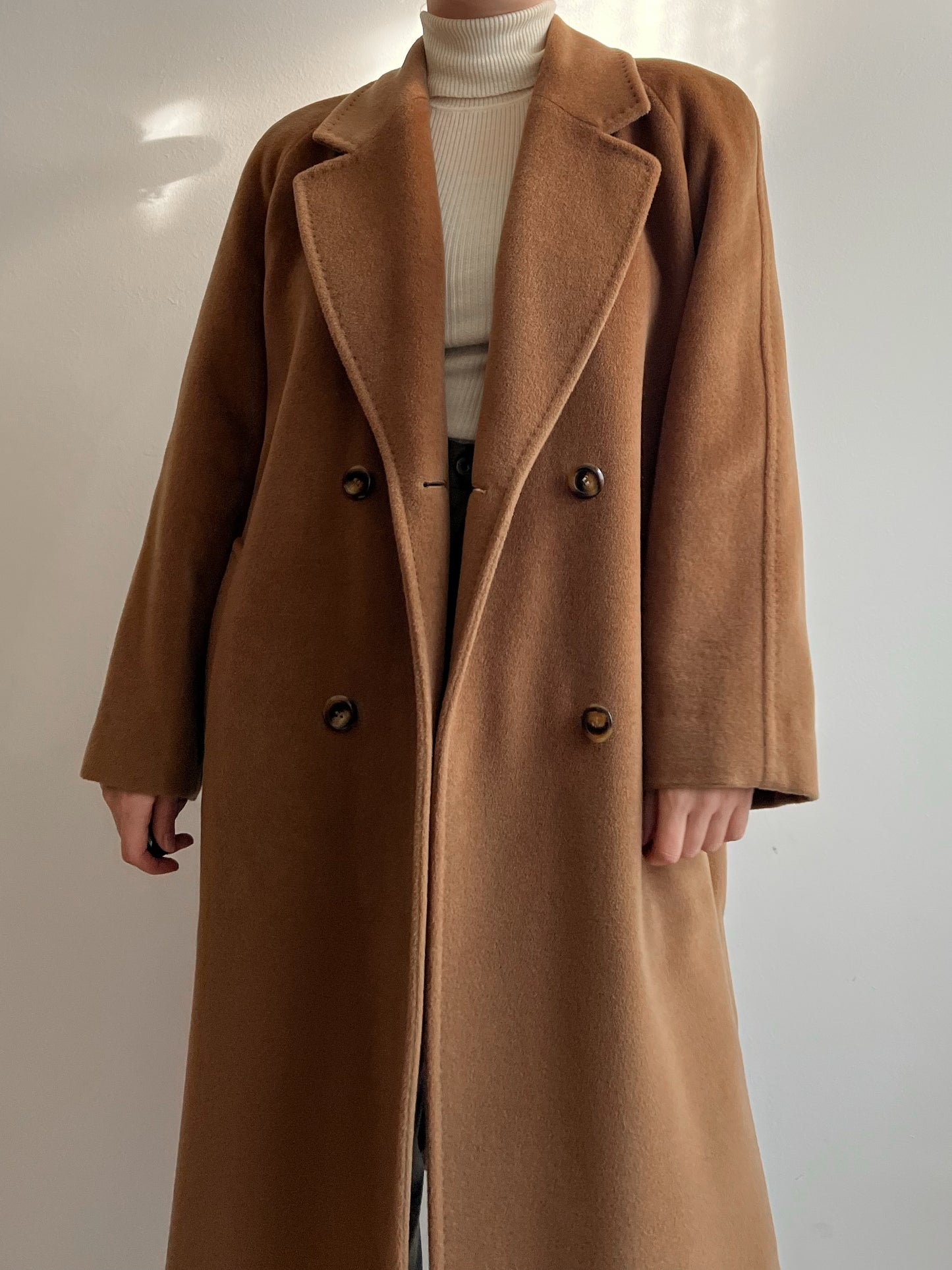 Piacenza wool and cashmere camel coat