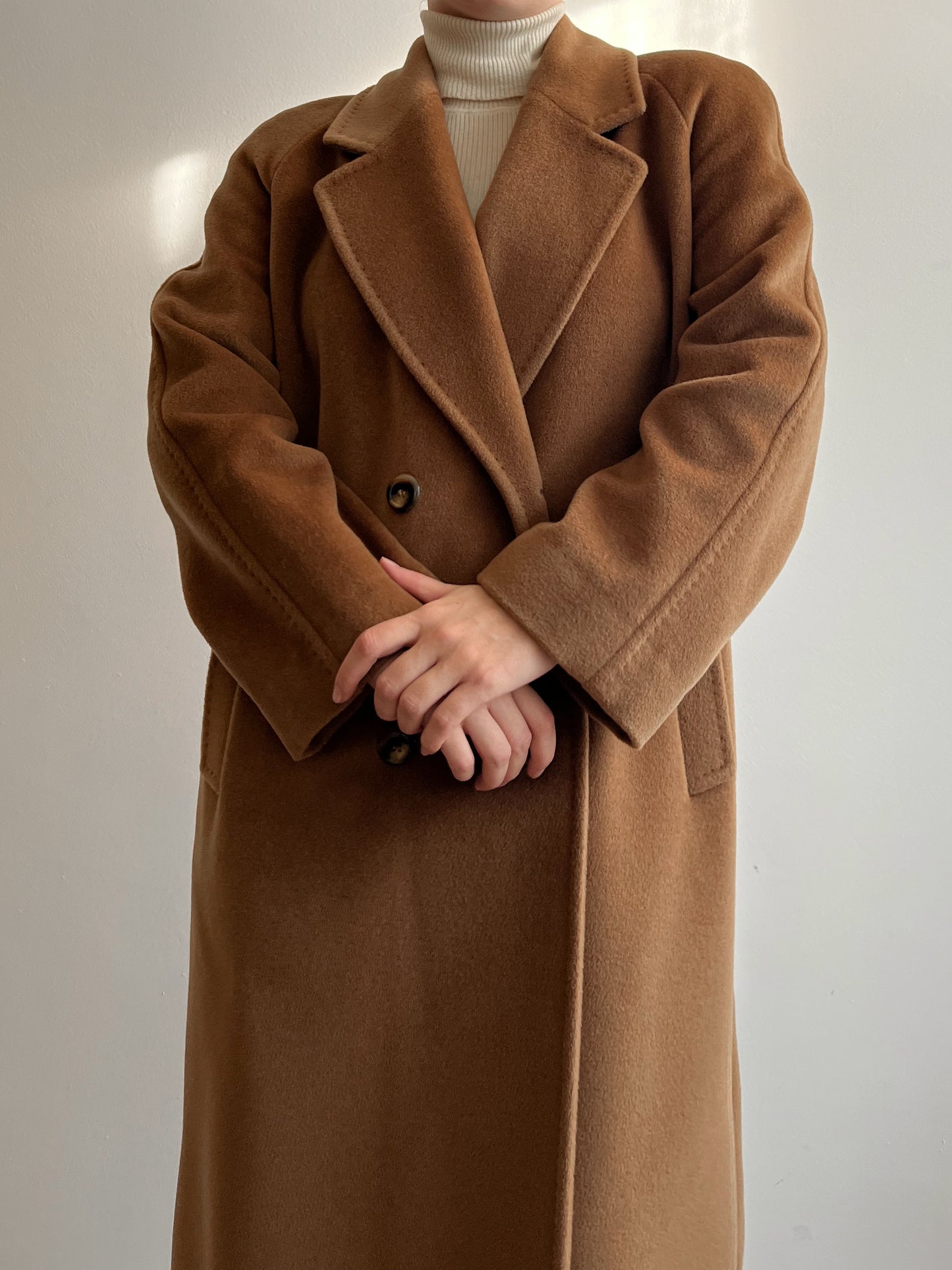 Piacenza wool and cashmere camel coat