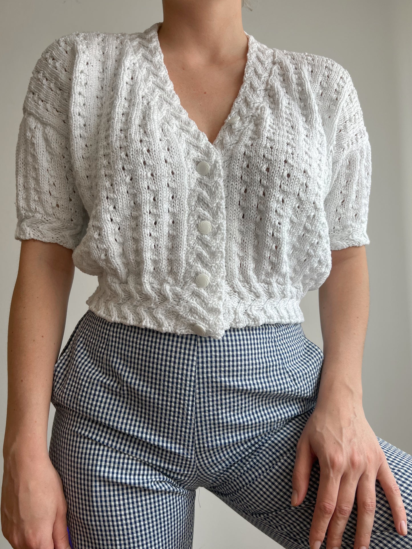 Cardigan bianco in cotone