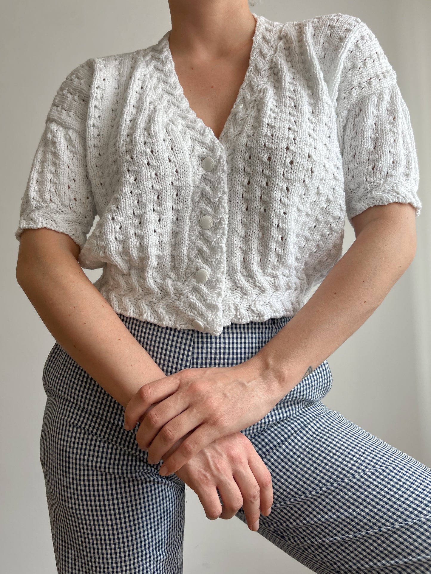 Cardigan bianco in cotone