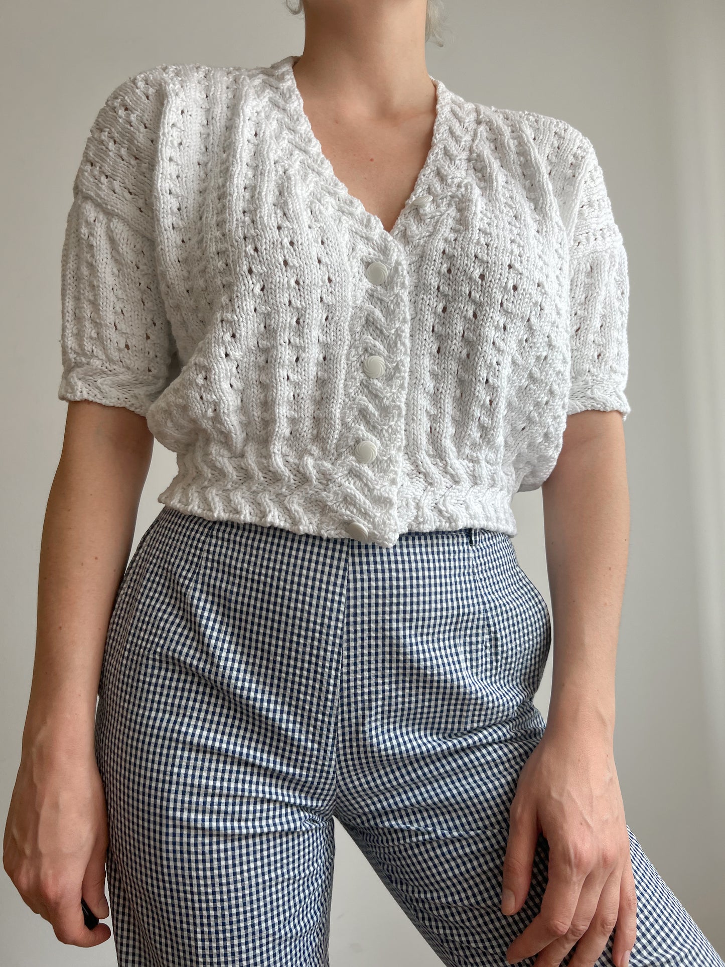 Cardigan bianco in cotone