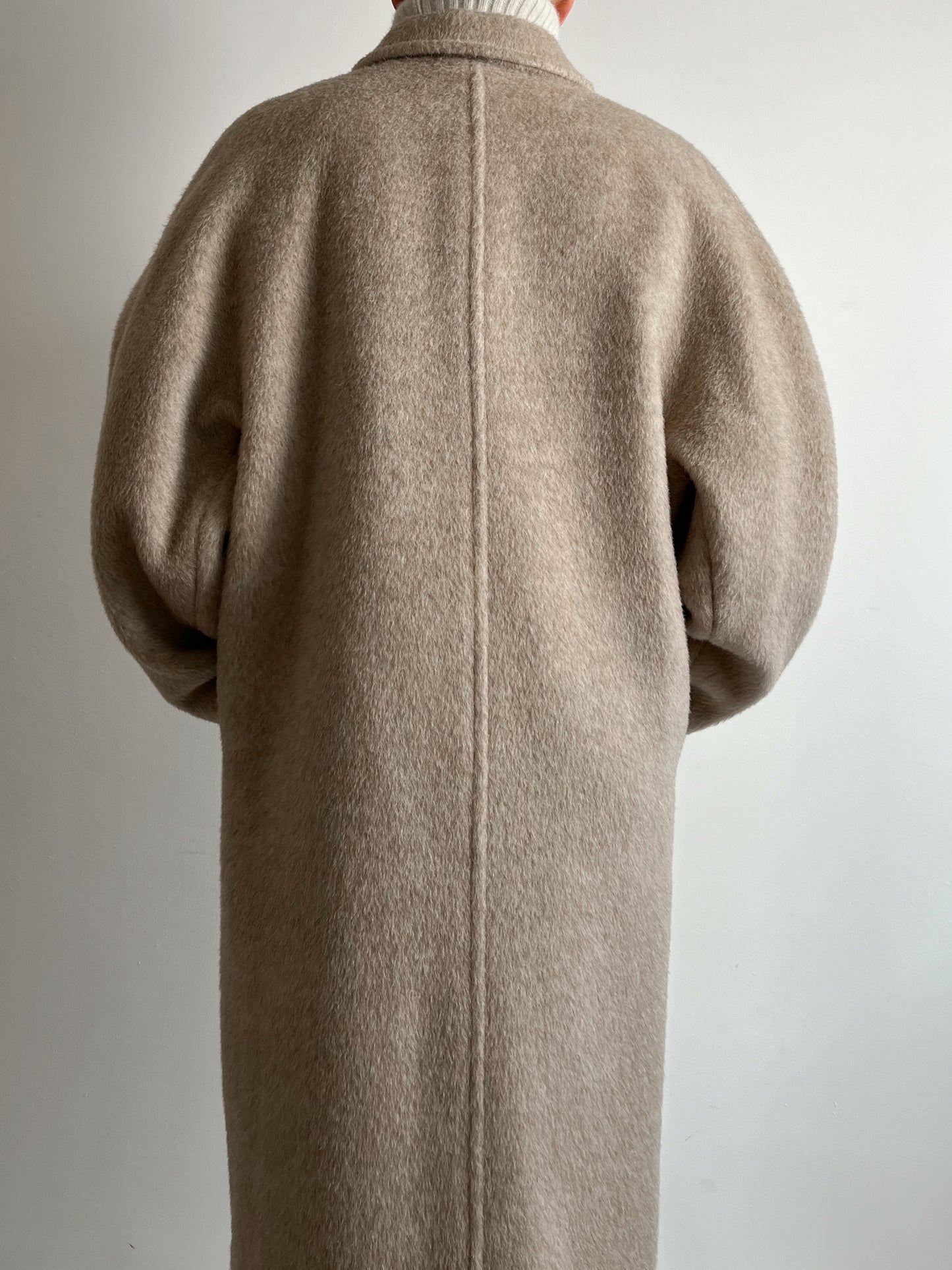 Wool, alpaca and mohair sand coat