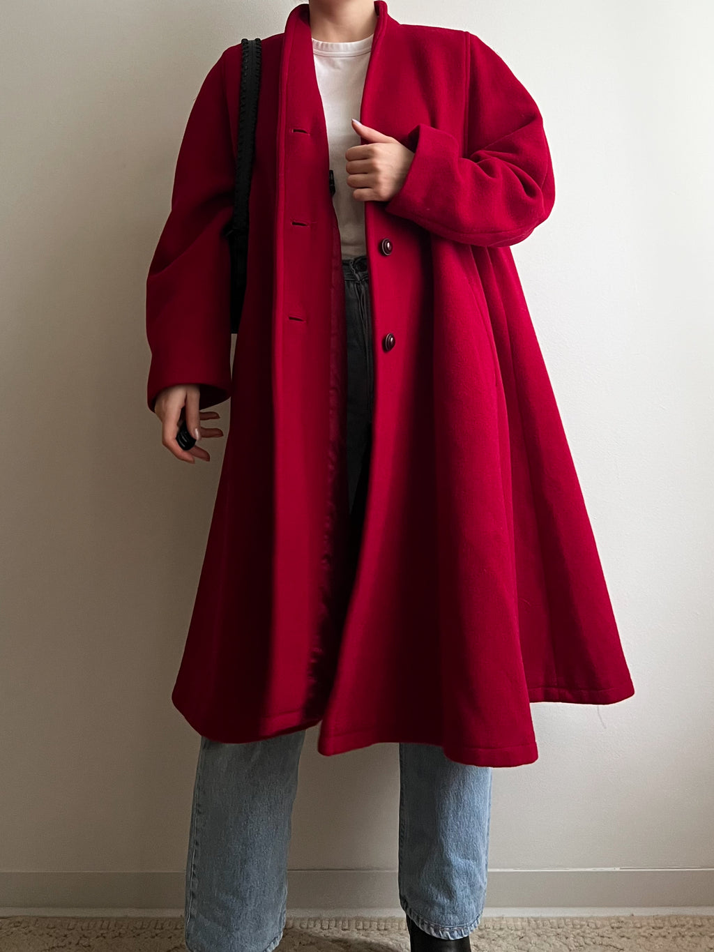 Cappotto rosso in lana