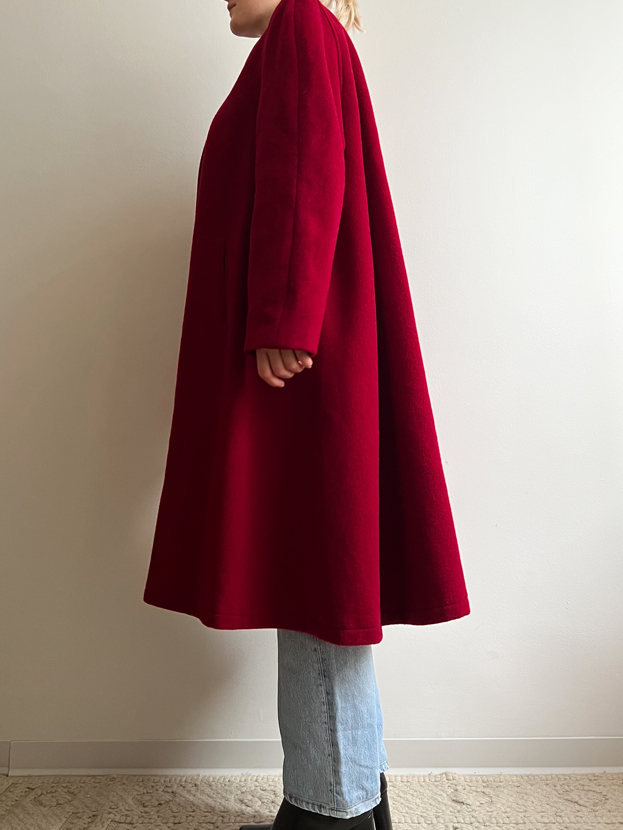 Cappotto rosso in lana