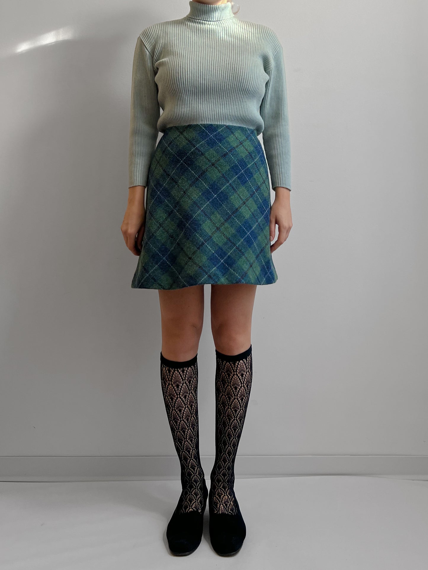 Pure wool tweed mini skirt