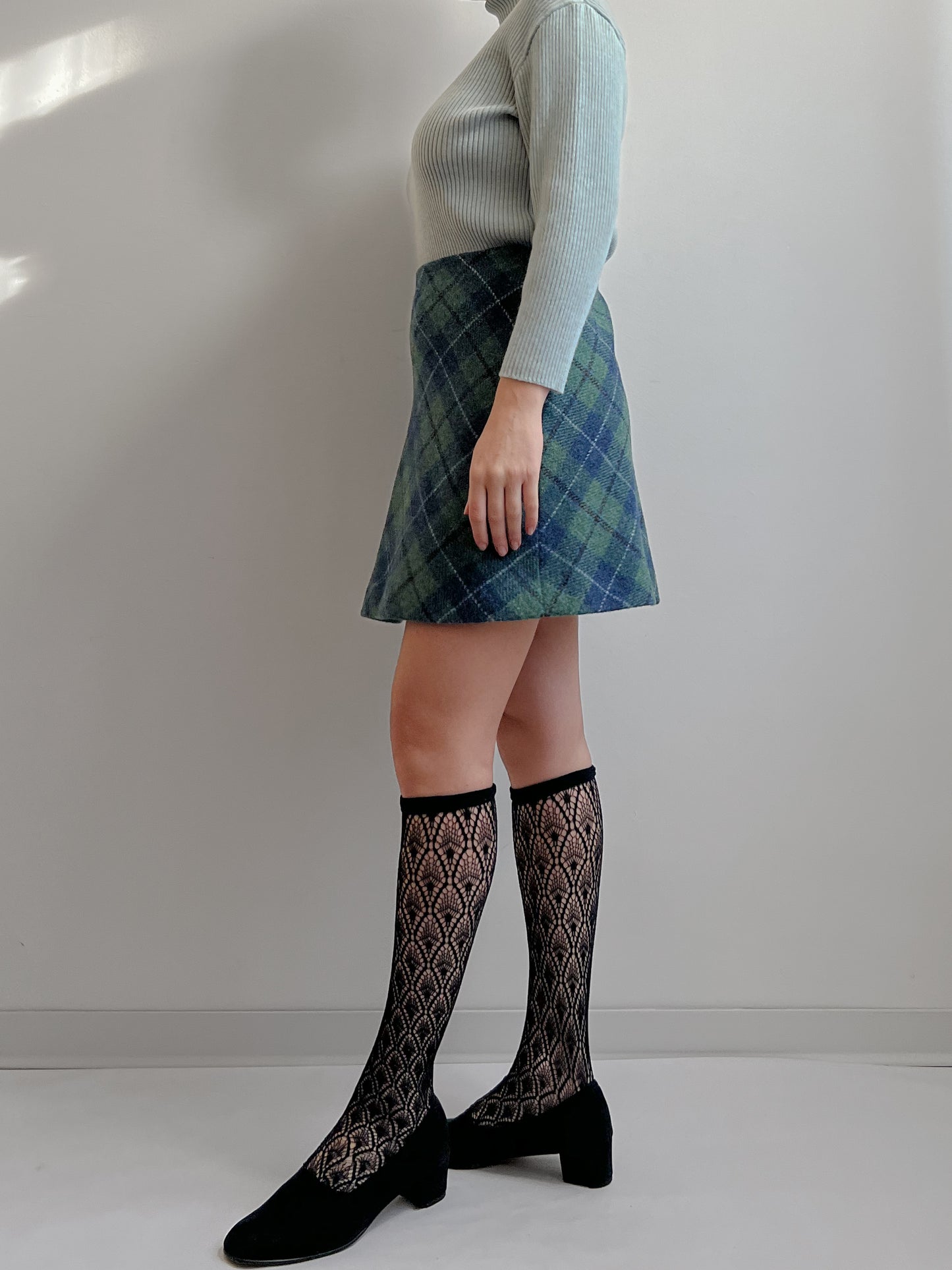 Pure wool tweed mini skirt