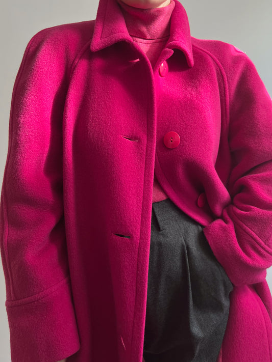 Wool and mohair pink coat